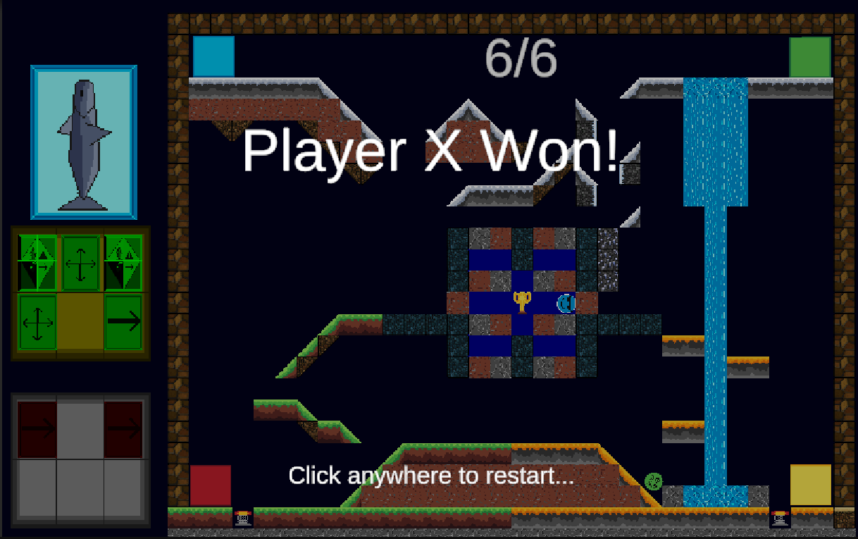 A round ends — first to hold the centre for six turns takes it.