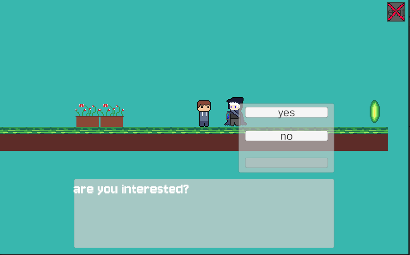 The man in the hood offers wishes: 'are you interested?', with yes and no